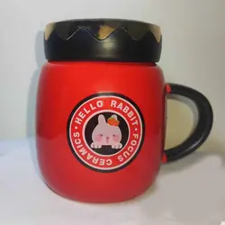 ماگ مدل درب آینه ای طرح Hello Rabbit (دو رنگ)