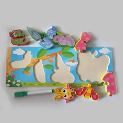 پازل چوبی مراحل رشد حیوانات (طرح غورباقه، لاک پشت و پروانه)