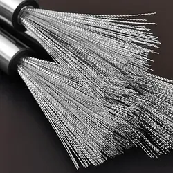 فرچه تابه شور مدل سیمی با دسته استیل 24 سانتی متری