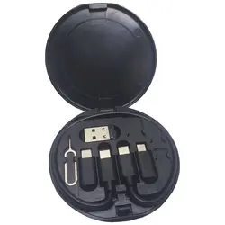 ست کابل تبدیل USB/USB-C به microUSB / لایتنینگ / USB-C ریمکس مدل DATA CABLE SET