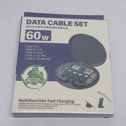 ست کابل تبدیل USB/USB-C به microUSB / لایتنینگ / USB-C ریمکس مدل DATA CABLE SET