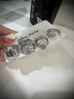 پک انگشتر کاپل پروانه نگیندار دخترانه