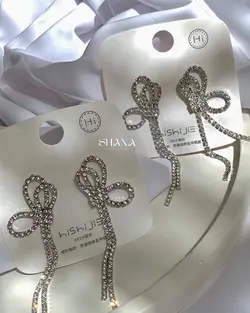 گوشواره پاپیونی دخترانه بدل