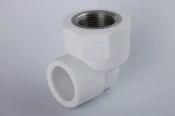 زانو یکسر بوشن فلزی سفید 