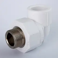 زانو یکسر مغزی فلزی سفید 