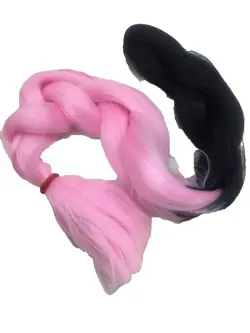 اکستنشن مو آمبره مشکی-صورتی - شهر مو