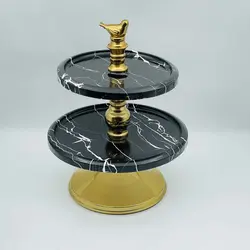 شیرنی خوری 2 طبقه طرح سنگی مشکی