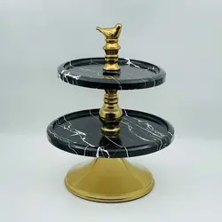 شیرنی خوری 2 طبقه طرح سنگی مشکی
