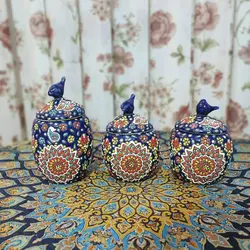 پاسماوری و جا ادویه میناکاری کد PS1 | سفال رضا