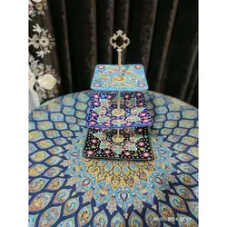 شیرینی خوری 3 طبقه میناکاری مربعی | سفال رضا