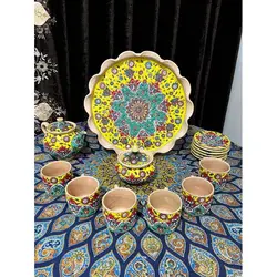 سرویس چای خوری میناکاری کد 1044 | سفال رضا