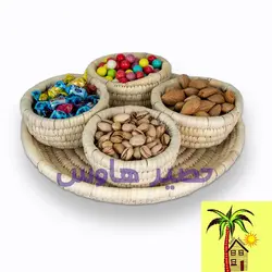 ظرف اردو خوری حصیری 5 تکه دایره