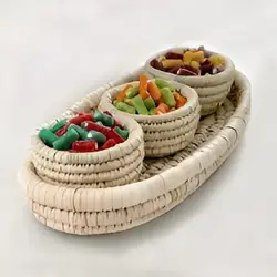 ظرف حصیری اردوخوری 4 تکه