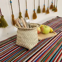 سبد حصیری لبه دار