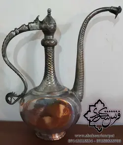 آفتابه و لگن مسی 70 سال پیش الماس تراش - فروشگاه فرش و تابلوفرش شکوری
