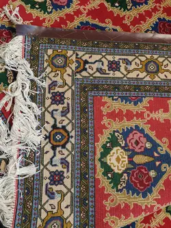 فرش دستباف 6 متری گل ابریشم خوی بافت تبریز