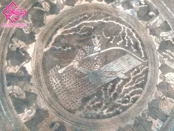 سینی مجمع مسی قلم زنی شده 70×70 سانتی متر