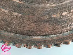 سینی مجمع مسی قلم زنی شده 70×70 سانتی متر