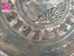 سینی مجمع مسی قلم زنی شده 70×70 سانتی متر