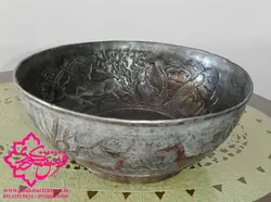 کاسه قلم کاری شده مسی قدیمی دوران قاجار | خرید صنایع دستی