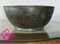کاسه قلم کاری شده مسی قدیمی دوران قاجار | خرید صنایع دستی