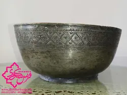کاسه قلم کاری شده مسی قدیمی دوران قاجار | خرید صنایع دستی