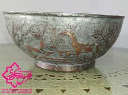 کاسه قلم کاری شده مسی قدیمی دوران قاجار | خرید صنایع دستی