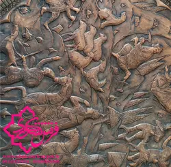 سینی مسی اصفهان تمام قلم برجسته عتیقه و قدیمی- خرید از شکوری