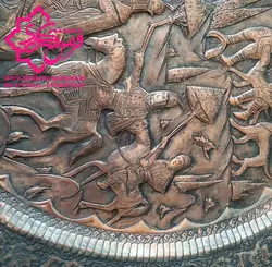 سینی مسی اصفهان تمام قلم برجسته عتیقه و قدیمی- خرید از شکوری