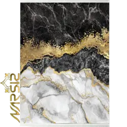 فرشینه ماشینی نارسیس طرح سنگ مرمر رگه طلایی کد 7005