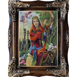 تابلو فرش چنگ نواز کد 0162