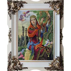 تابلو فرش چنگ نواز کد 0162