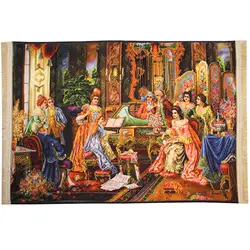 تابلو فرش پیانو زن کد 2236 | قیمت تابلو فرش فرانسوی ماشینی