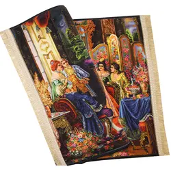 تابلو فرش پیانو زن کد 2236 | قیمت تابلو فرش فرانسوی ماشینی