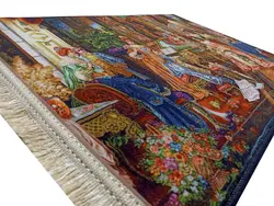 تابلو فرش پیانو زن کد 2236 | قیمت تابلو فرش فرانسوی ماشینی