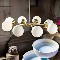 لوستر 8 شعله مدل 608 طلایی