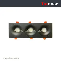 قاب هالوژن آلومینیوم 3 تایی توکار مستطیل