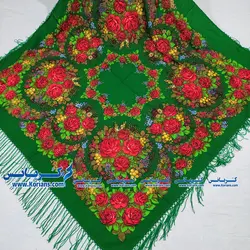 روسری ترکمنی سبز پشمی | فروشگاه اینترنتی کریانس