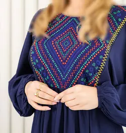 پیراهن ساحلی گلدوزی شده آستین خفاشی | فروشگاه اینترنتی کریانس