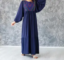 پیراهن ساحلی گلدوزی شده آستین خفاشی | فروشگاه اینترنتی کریانس