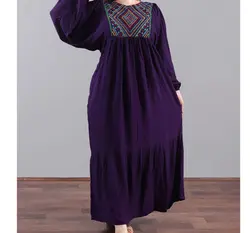 پیراهن ساحلی گلدوزی شده آستین خفاشی | فروشگاه اینترنتی کریانس