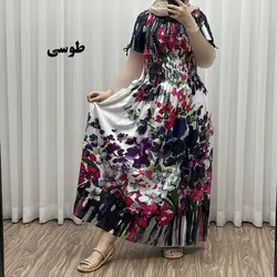 پیراهن ساحلی خارجی مدل آبرنگی آستین کوتاه | فروشگاه اینترنتی کریانس