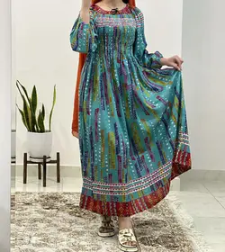 جدول سایز بندی پیراهن ساحلی سینه کش آستین دار هندی اطلس | فروشگاه اینترنتی کریانس