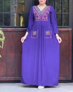 پیراهن ساحلی گلدوزی شده مدل لاوین | فروشگاه اینترنتی کریانس