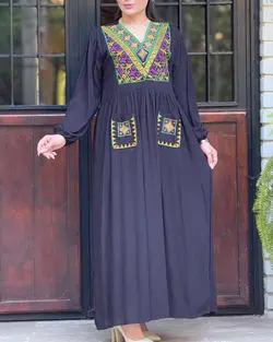 پیراهن ساحلی گلدوزی شده مدل لاوین | فروشگاه اینترنتی کریانس