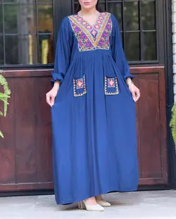 پیراهن ساحلی گلدوزی شده مدل لاوین | فروشگاه اینترنتی کریانس