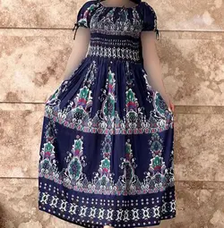 پیراهن ساحلی نخی وارداتی هندی | فروشگاه اینترنتی کریانس