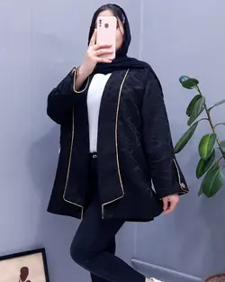 مانتو ژاکارد مغز دوزی طلایی