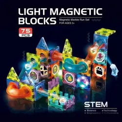 بلوک 75 قطعه مگنتی چراغ دار Light Magnetic Block - کتابفروشی روباه قرمز