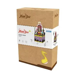 جعبه موسیقی روبوتایم طرح کیوسک تلفن (Phone Booth AM401) - کتابفروشی روباه قرمز